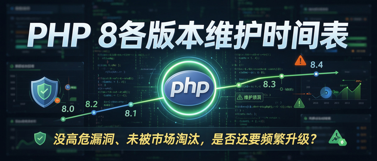 PHP 8各版本维护时间表：没高危漏洞、未被市场淘汰，是否还要频繁升级？