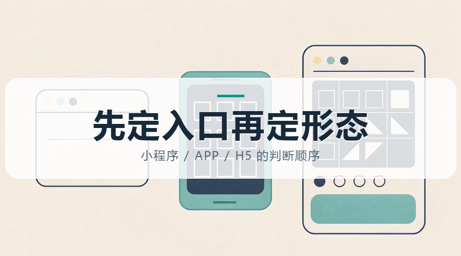 小程序、APP、H5 不是三选一：按获客方式与功能深度定形态